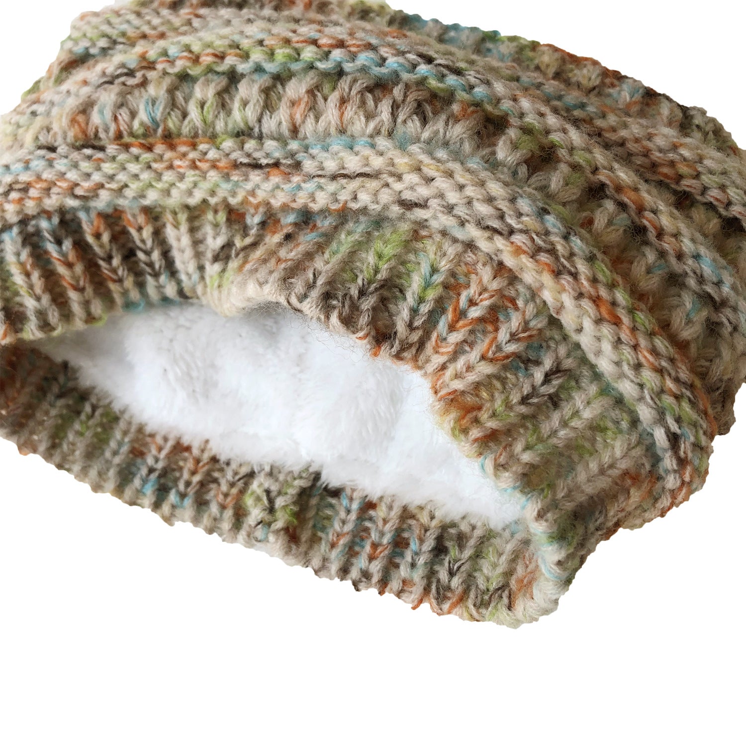 Wholesale 3pcs Plush wool knitted colorful ponytail headband pullover hat